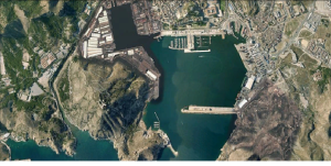 Cartagena, España. Imagen aérea de Google Earth.
